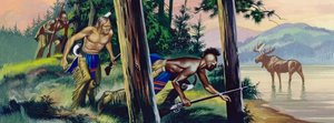 Indián indiánok szarvasra vadásznak (gouache, papír) alkotó: Ron Embleton