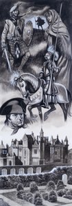 Skót kastély és személyiségek a skót történelemből (gouache, papír) alkotó: Ron Embleton