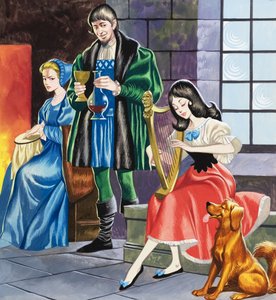 Hófehérke hárfázik az apjának (gouache, papír) alkotó: Ron Embleton