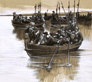 A skótok és az írek szembeszállnak Cromwell-lel alkotó: Ron Embleton