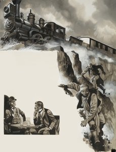 Vonat és banditák alkotó: Ron Embleton