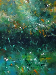 „Emerald Flow” című absztrakt mű alkotó: Ron Halfant