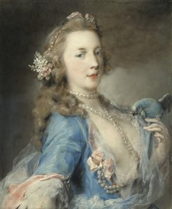 Egy fiatal hölgy papagájjal, 1730 körül