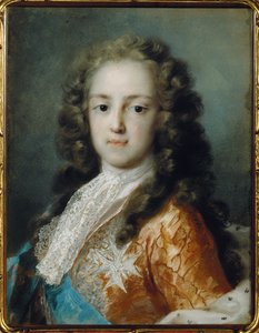 XV. Lajos, mint Dauphin, a Saint Esprit-rendet, más néven a Cordon Bleu-t viseli. alkotó: Rosalba Giovanna Carriera