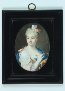 Önarckép (akvarell elefántcsonton) alkotó: Rosalba Giovanna Carriera