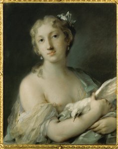 Nő galambbal alkotó: Rosalba Giovanna Carriera