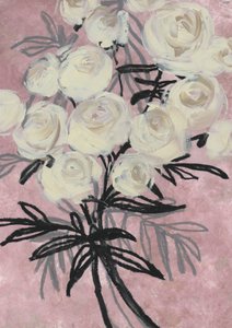 Absztrakt fehér rózsák alkotó: Rosana Laiz Blursbyai