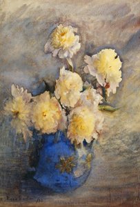 Pünkösdi rózsa kék vázában, 1899 alkotó: Rose Maynard Barton