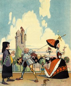 „Ahogy volt 1400-ban”, a „Puck” első borítója, 1910. július (színes litó) alkotó: Ross Gordon