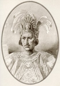 Moctezuma II, a Híres uralkodók élő életrajzaiból.