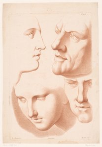 Férfi és nő feje A természetből való rajzolás elvei, második rész (sorozat címe) IIe Cahier de Principes du Design d