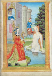 Bathsheba fürdőzés (toll és gouache papíron)
