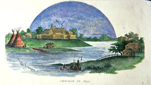 Chicago 1831-ben (színes litó) alkotó: Rudolf (after) Cronau