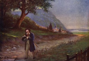 Beethoven reggeli sétáján Bécs Kahlenbergerdorf külvárosában (színes litó)