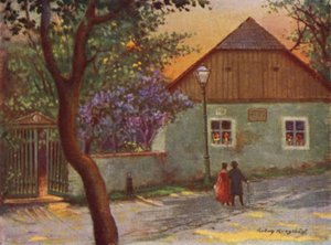 Johann Strauss vidéki háza Bécs külvárosában, Salmannsdorfban (színes litó)