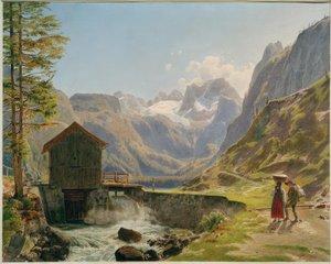 A Dachstein Salzkammergutban a Vordere Gosausee felől