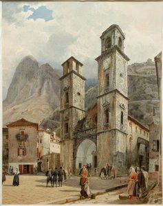 Cattaro székesegyházi tere alkotó: Rudolf von Alt