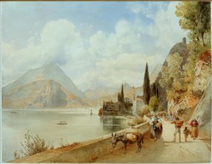 Varenna (Lombardia, Olaszország). alkotó: Rudolf von Alt