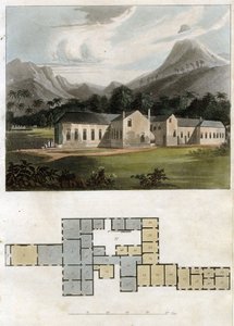 Longwood House, St. Helena nézete és terve: Bonaparte Napóleon rezidenciája