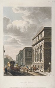 Kilátás az Old Bailey-re, északra nézve, London City, 1814
