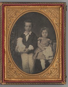 Névtelen fiú és lány portréja, 1855. alkotó: Rufus Anson