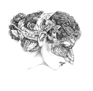 Velencei karnevál, Colombina, 2012, ceruza, papír