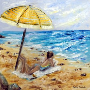 Beach Day, 2022 (olaj, kavics) alkotó: Ruslana Levandovska