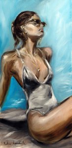 A medencénél, 2022 (olaj, vászon) alkotó: Ruslana Levandovska