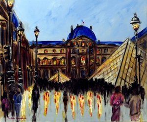 Louvre Múzeum, Párizs, 2025 (olaj, vászon)