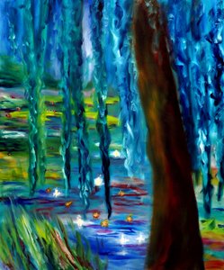 Monet Japán kert Givernyben Jobb oldali tábla, 2024 (olaj, vászon)