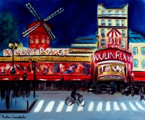 Moulin Rouge esti Párizs, 2024 (olaj, vászon)