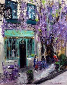The Purple Cafe in Paris France, 2022 (olaj, vászon) alkotó: Ruslana Levandovska