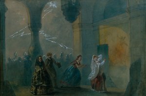 Színpadterv A. Osztrovszkij A vihar című darabjához, 19. század közepe. alkotó: Russian Master