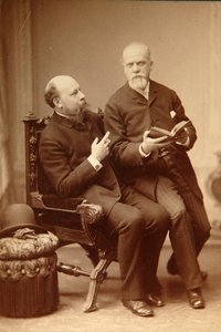 Pavel Vasziljevics Shukovsky művész (1846-1912) Alekszandr Onegin (Otto) történész Weimarban. Albumin Photo alkotó: Russian Photographer