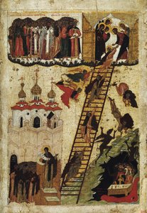 Climacus Szent János mennyei létrája (tempera a panelen) alkotó: Russian School