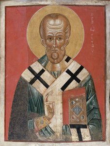 Szent Miklós, Novgorodi iskola, 1300 körül (tempera on gesso) alkotó: Russian School