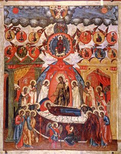 The Dormition, 18. század (tempera a panelen) alkotó: Russian School