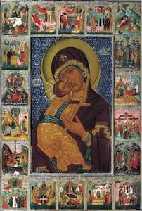 Vlagyimir Szűza, 16. század. alkotó: Russian icon.