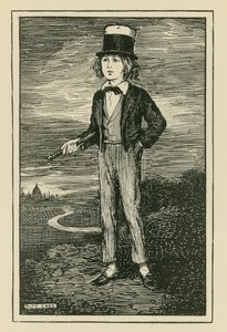 Charles Dickens képzeletbeli portréja fiatal fiúként (metszet) alkotó: Ruth Cobb