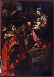 A mágusok imádása. Rutilio Manetti (1571-1639) festménye. Olajfestmény. Olasz művészet, barokk stílus. Állami Művészeti Múzeum, Jekatyerinburg, Oroszország.
