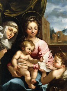 A Madonna és a gyermek Keresztelő Szent János csecsemővel és Sienai Szent Katalinnal, 1597-1612 alkotó: Rutilio Manetti