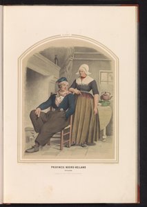 Volendam hagyományos viselete Észak-Hollandiában, 1857 Észak-Hollandia tartomány. Vollendam / XXXV (cím az objektumon)