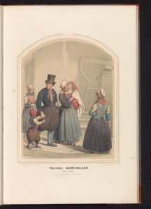 Marken szigetének hagyományos viselete Észak-Hollandiában, 1857 Észak-Hollandia tartomány. Marken szigete / XXIX (cím a tárgyon) alkotó: Ruurt de Vries