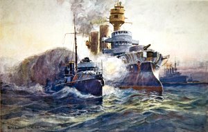 „Running the Blockade”, illusztráció a „The Black and White” hetilapból alkotó: S.M. R.B.A. (after) Laurence