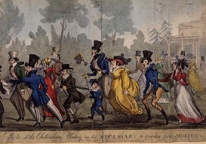 A cheltenhami vizek hatása, avagy "A második pohár után fel kell gyorsítani a mozgást". alkotó: S.W. Fores