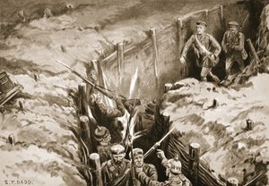 Turner főhadnagy bombatámadást vezetett le egy német kommunikációs árokban (litho)