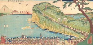 Daimyo körmenetei a Tokaido mentén, 19. század.