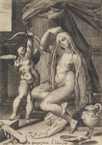 Vénusz és Ámor, 1571-1650. alkotó: Sadeler