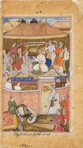 Krisna Indra képében tanácsot ad egy királynak, 1598 alkotó: Sadiqi Beg
