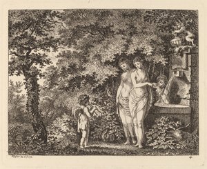 Eros három lánnyal egy szökőkútnál, 1770.